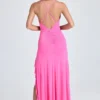 Coraline Maxikleid mit Rüschen und Raffungen in Lollipop Pink Coraline Maxikleid mit Rüschen und Raffungen in Lollipop Pink