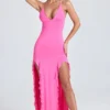 Coraline Maxikleid mit Rüschen und Raffungen in Lollipop Pink Coraline Maxikleid mit Rüschen und Raffungen in Lollipop Pink