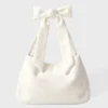 Cord-Tote-Bag mit Schleife in Elfenbein Cord-Tote-Bag mit Schleife in Elfenbein