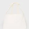 Cord-Tote-Bag mit Schleife in Elfenbein Cord-Tote-Bag mit Schleife in Elfenbein
