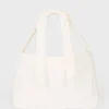Cord-Tote-Bag mit Schleife in Elfenbein Cord-Tote-Bag mit Schleife in Elfenbein