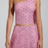 Cosette – Oberteil mit asymmetrischem Schal-Detail und Verzierungen in Rosa Cosette – Oberteil mit asymmetrischem Schal-Detail und Verzierungen in Rosa