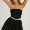 Cosima Minirock aus Tüll mit hoher Taille in Schwarz Cosima Minirock aus Tüll mit hoher Taille in Schwarz