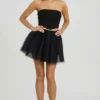 Cosima Minirock aus Tüll mit hoher Taille in Schwarz Cosima Minirock aus Tüll mit hoher Taille in Schwarz