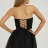 Cosima Minirock aus Tüll mit hoher Taille in Schwarz Cosima Minirock aus Tüll mit hoher Taille in Schwarz