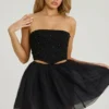 Cosima Minirock aus Tüll mit hoher Taille in Schwarz Cosima Minirock aus Tüll mit hoher Taille in Schwarz
