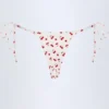 Cove Cheeky-Bikini-Unterteile mit seitlichen Bändern im Kirschprint