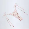 Cove Cheeky-Bikini-Unterteile mit seitlichen Bändern im Kirschprint