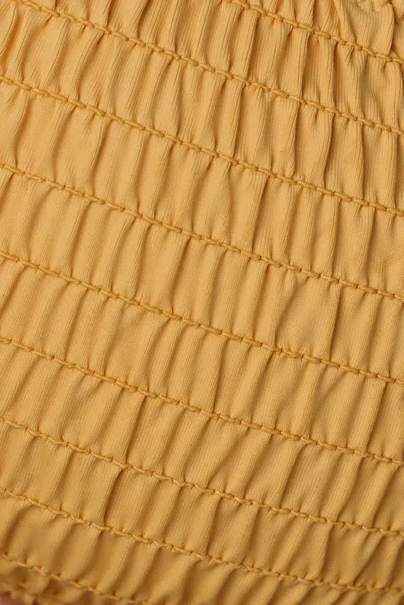 Crinkle Bademode-Bandeau-Bikini-Oberteil mit Trägern in Marigold Crinkle Bademode-Bandeau-Bikini-Oberteil mit Trägern in Marigold