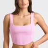 Crop-Top aus gebürstetem Jersey im Bubblegum-Pink Crop-Top aus gebürstetem Jersey im Bubblegum-Pink