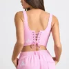 Crop-Top aus gebürstetem Jersey im Bubblegum-Pink Crop-Top aus gebürstetem Jersey im Bubblegum-Pink