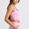 Crop-Top aus gebürstetem Jersey im Bubblegum-Pink Crop-Top aus gebürstetem Jersey im Bubblegum-Pink