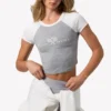 Cropped-T-Shirt mit Grafikprint in Grau meliert Cropped-T-Shirt mit Grafikprint in Grau meliert