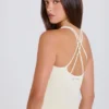 Crossback Longline Tank Top in Creme Crossback Longline Tank Top in Creme