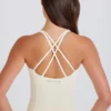 Crossback Longline Tank Top in Creme Crossback Longline Tank Top in Creme