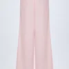 Dalila Hose aus Baumwollpopeline mit weitem Bein in rosa-weißen Streifen Dalila Hose aus Baumwollpopeline mit weitem Bein in rosa-weißen Streifen
