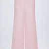 Dalila Hose aus Baumwollpopeline mit weitem Bein in rosa-weißen Streifen Dalila Hose aus Baumwollpopeline mit weitem Bein in rosa-weißen Streifen