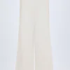Dalila Hose aus Baumwollpopeline mit weitem Bein in Weiß Dalila Hose aus Baumwollpopeline mit weitem Bein in Weiß