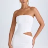 Damia Cut-Out-Bandeau-Minikleid in Weiß