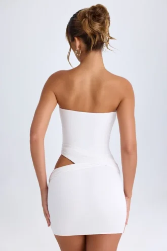 Damia Cut-Out-Bandeau-Minikleid in Weiß