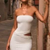 Damia Cut-Out-Bandeau-Minikleid in Weiß