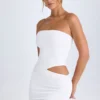 Damia Cut-Out-Bandeau-Minikleid in Weiß