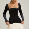 Darline Minikleid mit plissiertem Korsett in Schwarz