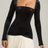 Darline Minikleid mit plissiertem Korsett in Schwarz