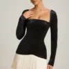 Darline Minikleid mit plissiertem Korsett in Schwarz