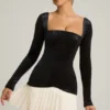Darline Minikleid mit plissiertem Korsett in Schwarz