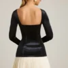 Darline Minikleid mit plissiertem Korsett in Schwarz