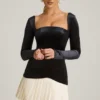 Darline Minikleid mit plissiertem Korsett in Schwarz