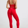 Define Luxe High-Waist-Leggings in Rot
