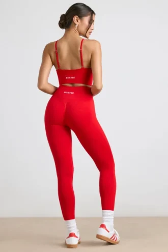 Define Luxe High-Waist-Leggings in Rot