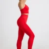 Define Luxe High-Waist-Leggings in Rot