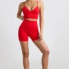 Define Luxe High-Waist Mini Shorts in Red Define Luxe High-Waist Mini Shorts in Red