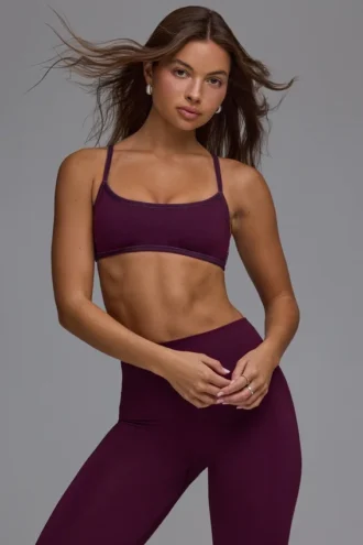 Define Luxe Multiway-Sport-BH mit offenem Rücken in Grape