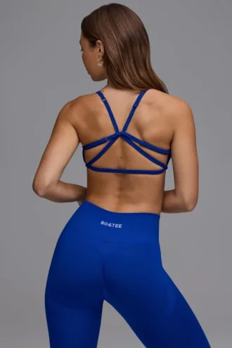 Define Luxe Multiway-Sport-BH mit offenem Rücken in Royal Blue