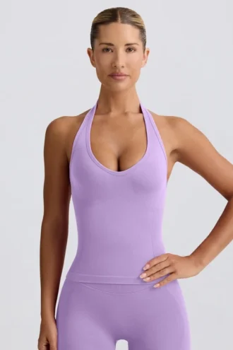 Define Luxe Neckholder-Oberteil in Lila
