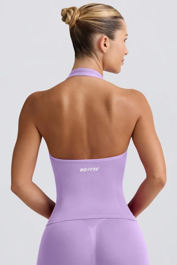 Define Luxe Neckholder-Oberteil in Lila Define Luxe Neckholder-Oberteil in Lila