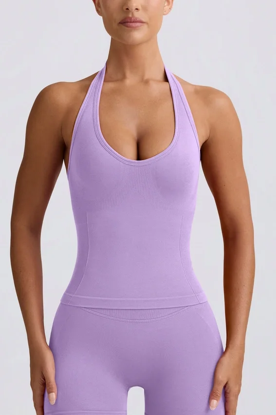 Define Luxe Neckholder-Oberteil in Lila Define Luxe Neckholder-Oberteil in Lila