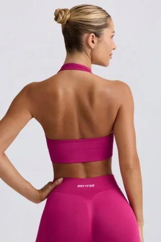 Define Luxe Neckholder-Sport-BH in Berry