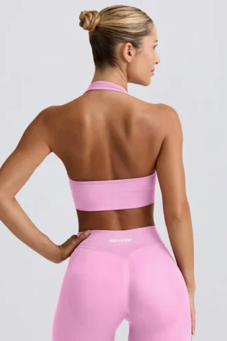 Define Luxe Neckholder-Sport-BH in Bubblegum Pink