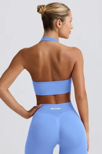 Define Luxe Neckholder-Sport-BH in Hellblau