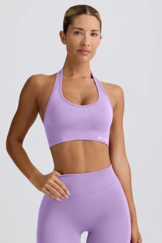 Define Luxe Neckholder-Sport-BH in Lila