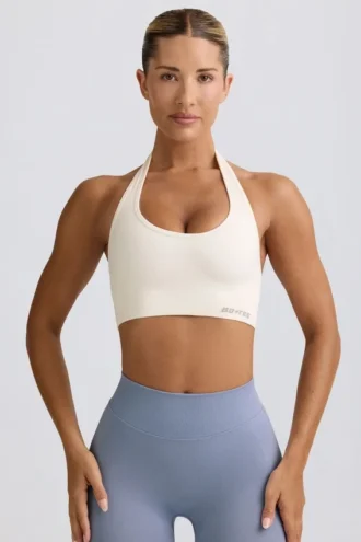 Define Luxe Neckholder-Sport-BH in Weiß