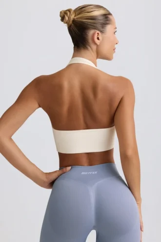 Define Luxe Neckholder-Sport-BH in Weiß
