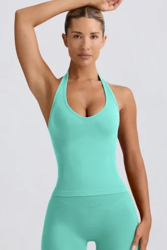 Define Luxe Neckholder-Tanktop in Mint