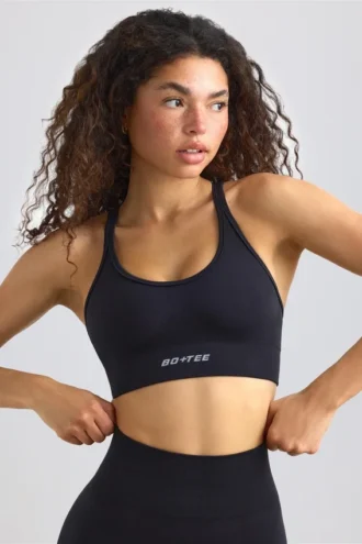 Define Luxe Sport-BH mit Trägern in Schwarz