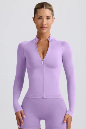 Define Luxe Zip-Up-Jacke in Lila
